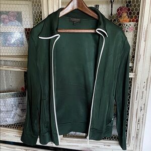 Burberry Green Jacket with White Trim